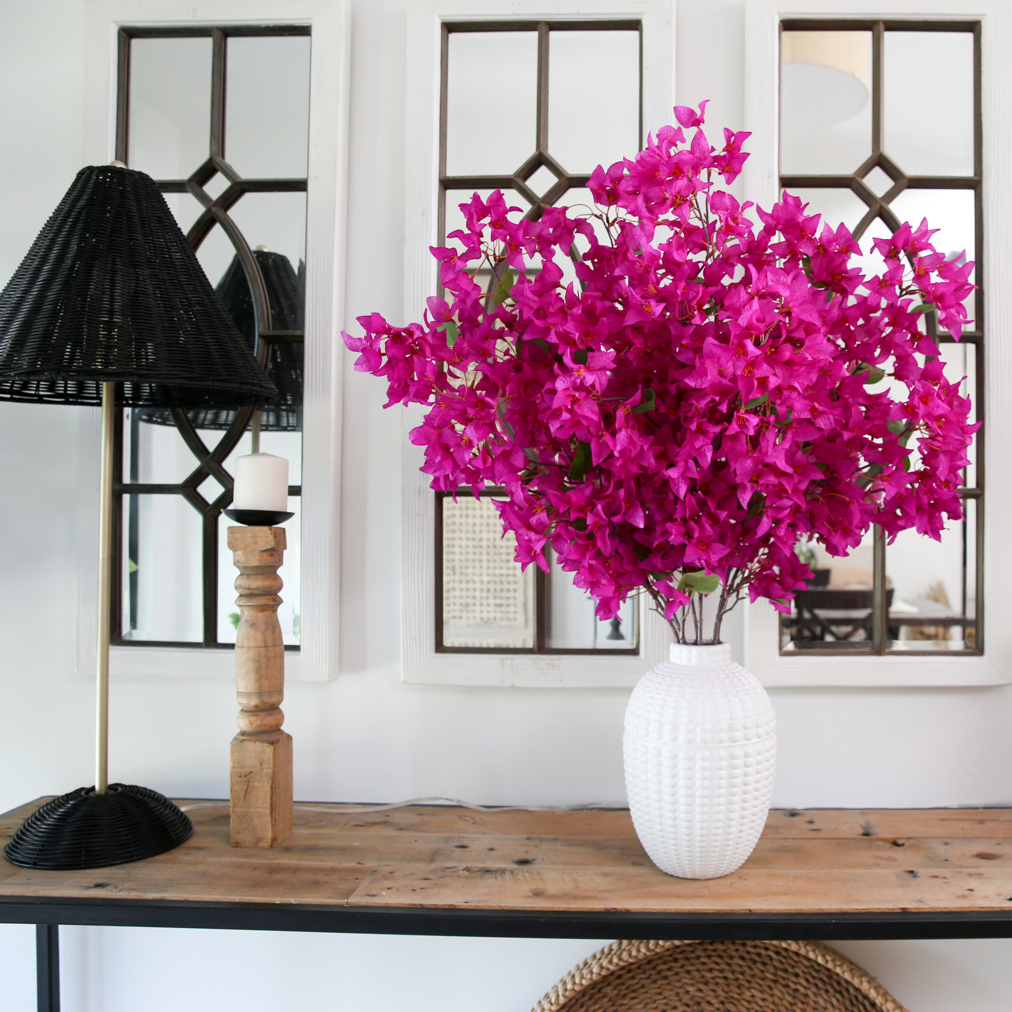 Primrue Valle Bougainvillea Floral Arrangement in Vase & Reviews